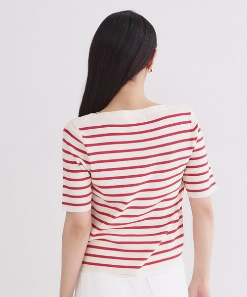 OPAQUE.CLIP / オペーク ドット クリップ ニット・セーター | ボートネックボーダーニット【洗濯機OK／抗ピル】 | 詳細15