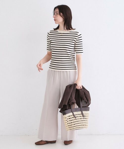 OPAQUE.CLIP / オペーク ドット クリップ ニット・セーター | ボートネックボーダーニット【洗濯機OK／抗ピル】 | 詳細3