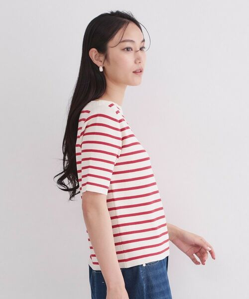 OPAQUE.CLIP / オペーク ドット クリップ ニット・セーター | ボートネックボーダーニット【洗濯機OK／抗ピル】 | 詳細5