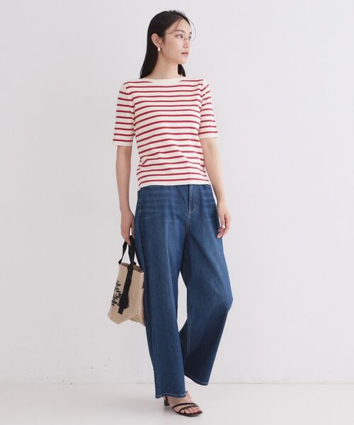 OPAQUE.CLIP / オペーク ドット クリップ ニット・セーター | ボートネックボーダーニット【洗濯機OK／抗ピル】 | 詳細6