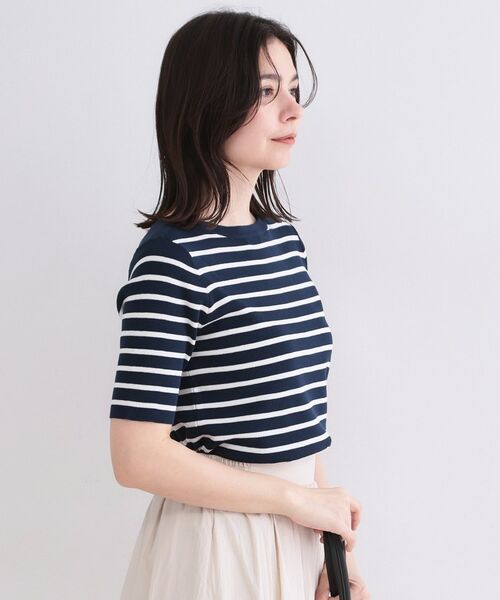 OPAQUE.CLIP / オペーク ドット クリップ ニット・セーター | ボートネックボーダーニット【洗濯機OK／抗ピル】 | 詳細9