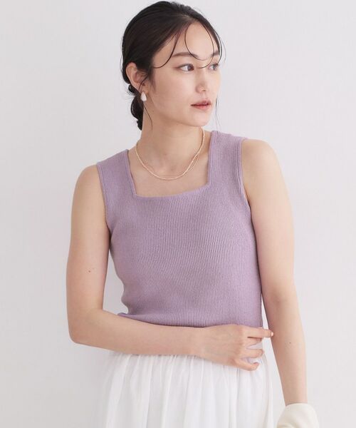 OPAQUE.CLIP / オペーク ドット クリップ キャミソール・チューブトップ | 前後2WAY ブークレニットタンクトップ【洗濯機OK】 | 詳細15