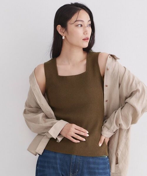 OPAQUE.CLIP / オペーク ドット クリップ キャミソール・チューブトップ | 前後2WAY ブークレニットタンクトップ【洗濯機OK】 | 詳細9