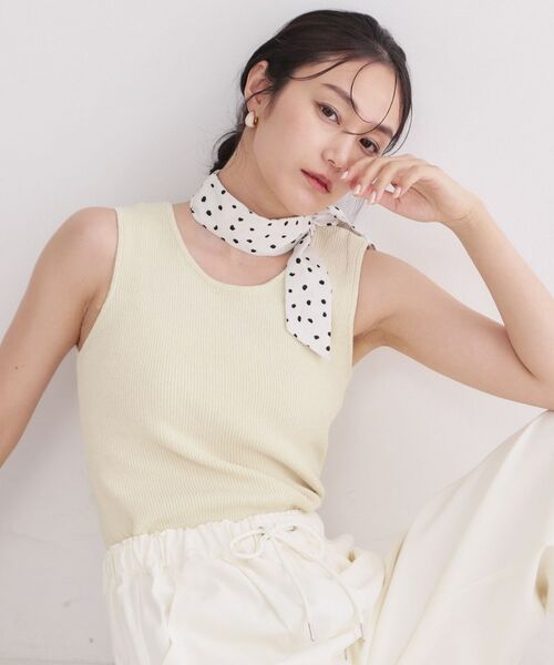 OPAQUE.CLIP / オペーク ドット クリップ キャミソール・チューブトップ | 前後2WAY ブークレニットタンクトップ【洗濯機OK】（オフホワイト(003)）