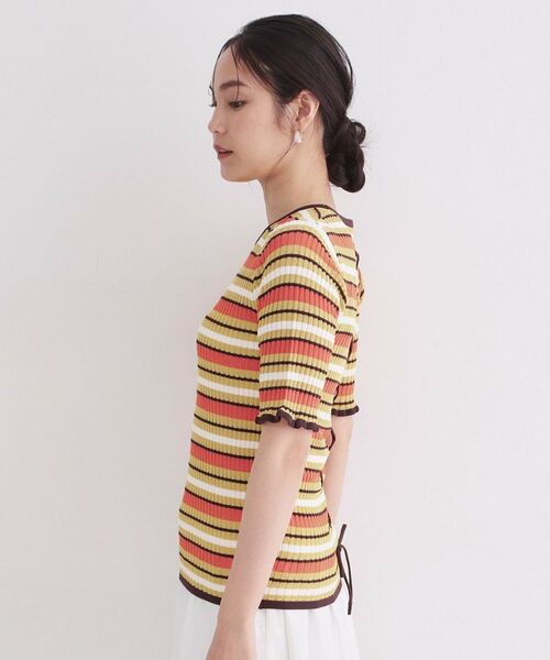 OPAQUE.CLIP / オペーク ドット クリップ ニット・セーター | マルチボーダーリブニット【洗濯機OK／抗ピル】 | 詳細10