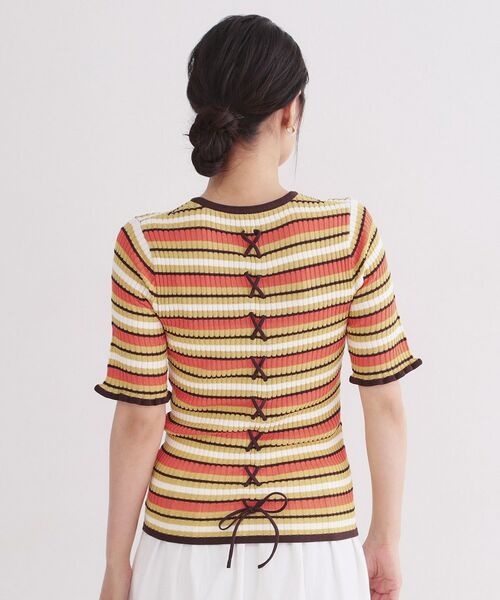 OPAQUE.CLIP / オペーク ドット クリップ ニット・セーター | マルチボーダーリブニット【洗濯機OK／抗ピル】 | 詳細11