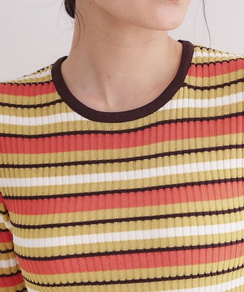 OPAQUE.CLIP / オペーク ドット クリップ ニット・セーター | マルチボーダーリブニット【洗濯機OK／抗ピル】 | 詳細12