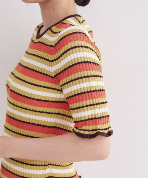 OPAQUE.CLIP / オペーク ドット クリップ ニット・セーター | マルチボーダーリブニット【洗濯機OK／抗ピル】 | 詳細13