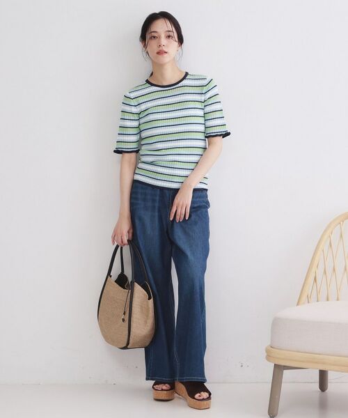 OPAQUE.CLIP / オペーク ドット クリップ ニット・セーター | マルチボーダーリブニット【洗濯機OK／抗ピル】 | 詳細6