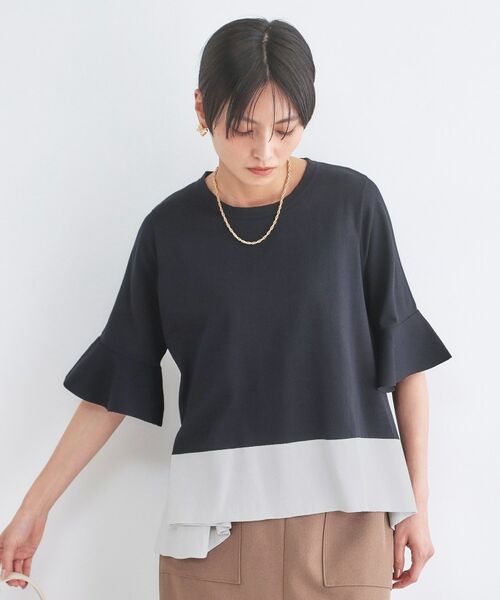 OPAQUE.CLIP / オペーク ドット クリップ ニット・セーター | 配色フレアシルエットニット | 詳細1