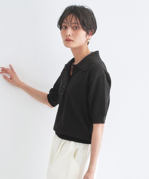 OPAQUE.CLIP / オペーク ドット クリップ ニット・セーター | ビッグポロ衿ニット【洗濯機OK】 | 詳細1