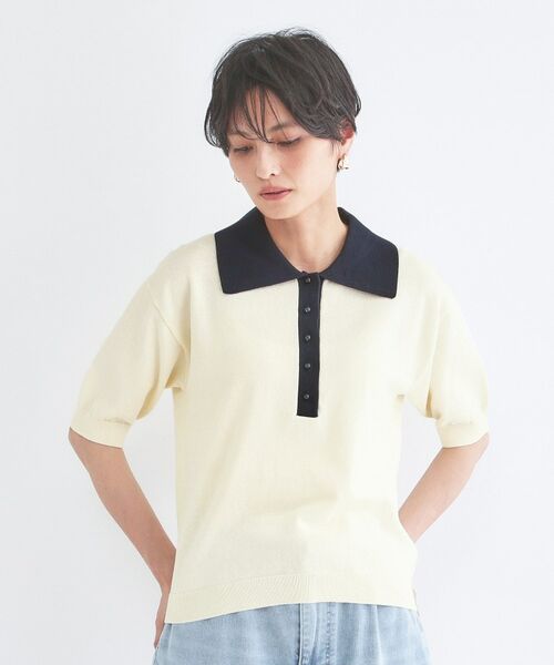OPAQUE.CLIP / オペーク ドット クリップ ニット・セーター | ビッグポロ衿ニット【洗濯機OK】 | 詳細13