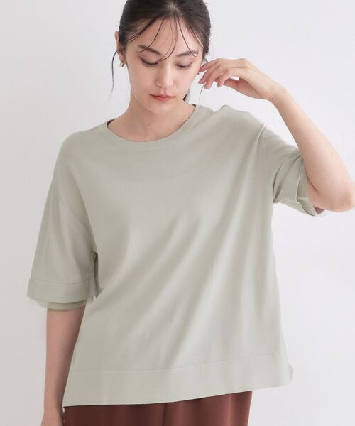 OPAQUE.CLIP / オペーク ドット クリップ ニット・セーター | UV／接触冷感 袖口シアーニット【洗濯機OK／抗ピル】 | 詳細1