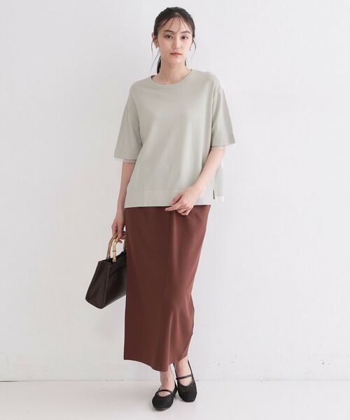 OPAQUE.CLIP / オペーク ドット クリップ ニット・セーター | UV／接触冷感 袖口シアーニット【洗濯機OK／抗ピル】 | 詳細2