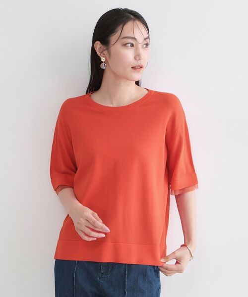 OPAQUE.CLIP / オペーク ドット クリップ ニット・セーター | UV／接触冷感 袖口シアーニット【洗濯機OK／抗ピル】 | 詳細21