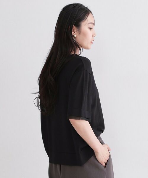 OPAQUE.CLIP / オペーク ドット クリップ ニット・セーター | UV／接触冷感 袖口シアーニット【洗濯機OK／抗ピル】 | 詳細5