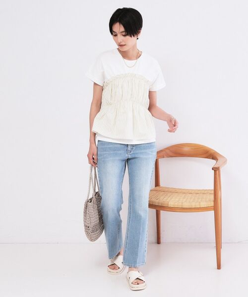 OPAQUE.CLIP / オペーク ドット クリップ カットソー | ビスチェドッキングTシャツ【洗濯機OK】 | 詳細2