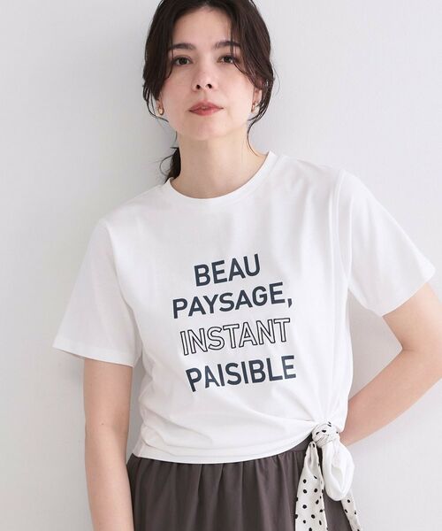 OPAQUE.CLIP / オペーク ドット クリップ Tシャツ | ロゴプリント刺繍アソートTシャツ【洗濯機OK】（ホワイト(001)）