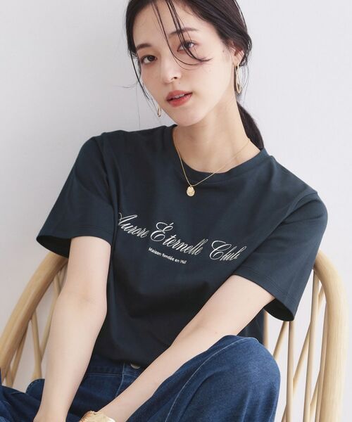 OPAQUE.CLIP / オペーク ドット クリップ Tシャツ | ロゴプリント刺繍アソートTシャツ【洗濯機OK】（ネイビー(094)）