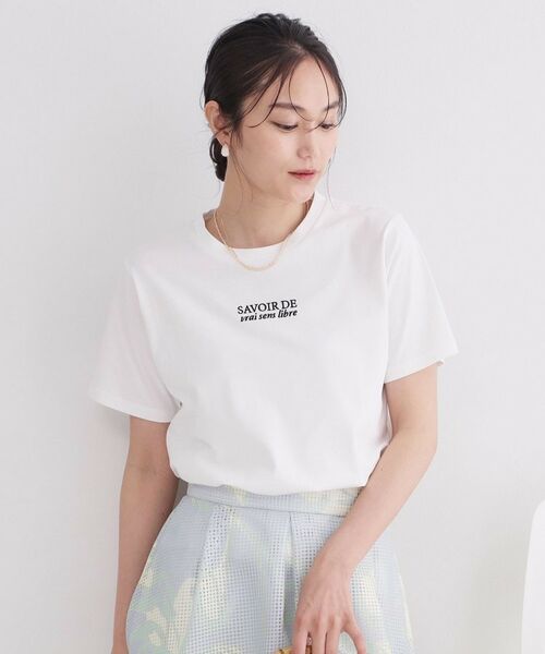 OPAQUE.CLIP / オペーク ドット クリップ Tシャツ | ロゴプリント刺繍アソートTシャツ【洗濯機OK】（ホワイト(101)）