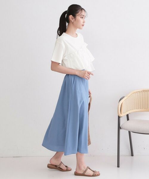 OPAQUE.CLIP / オペーク ドット クリップ カットソー | アシメフリルドッキングカットソー【洗濯機OK】 | 詳細3