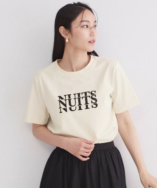 OPAQUE.CLIP / オペーク ドット クリップ Tシャツ | アソートロゴTシャツ【洗濯機OK】（ライトベージュ(051)）