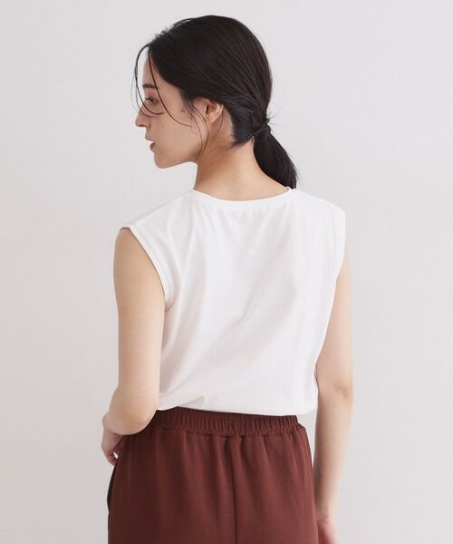 OPAQUE.CLIP / オペーク ドット クリップ カットソー | マルチボーダーアソート ノースリーブTシャツ【洗濯機OK】 | 詳細1