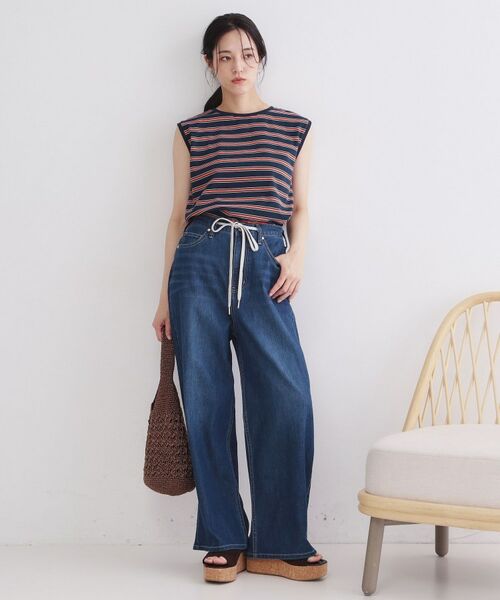 OPAQUE.CLIP / オペーク ドット クリップ カットソー | マルチボーダーアソート ノースリーブTシャツ【洗濯機OK】 | 詳細10