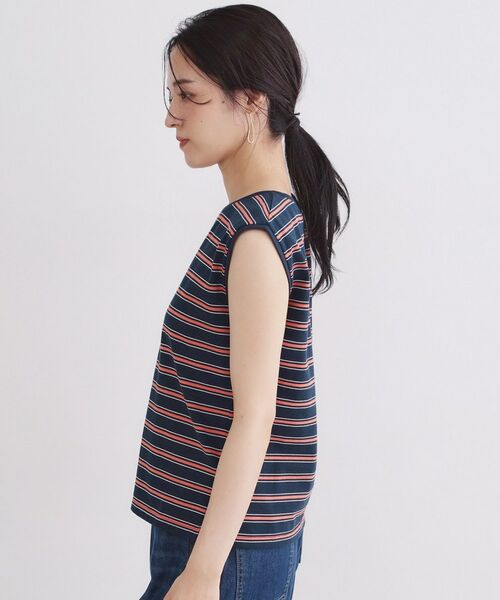 OPAQUE.CLIP / オペーク ドット クリップ カットソー | マルチボーダーアソート ノースリーブTシャツ【洗濯機OK】 | 詳細14