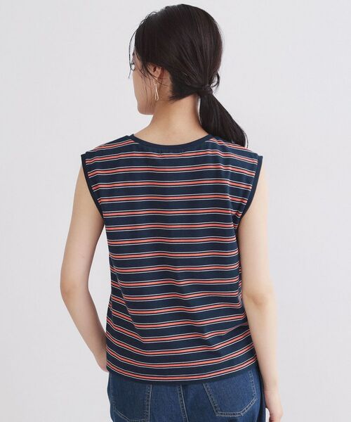 OPAQUE.CLIP / オペーク ドット クリップ カットソー | マルチボーダーアソート ノースリーブTシャツ【洗濯機OK】 | 詳細15