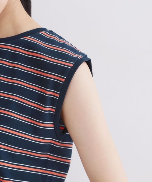 OPAQUE.CLIP / オペーク ドット クリップ カットソー | マルチボーダーアソート ノースリーブTシャツ【洗濯機OK】 | 詳細17