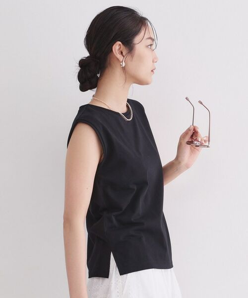 OPAQUE.CLIP / オペーク ドット クリップ カットソー | マルチボーダーアソート ノースリーブTシャツ【洗濯機OK】 | 詳細5