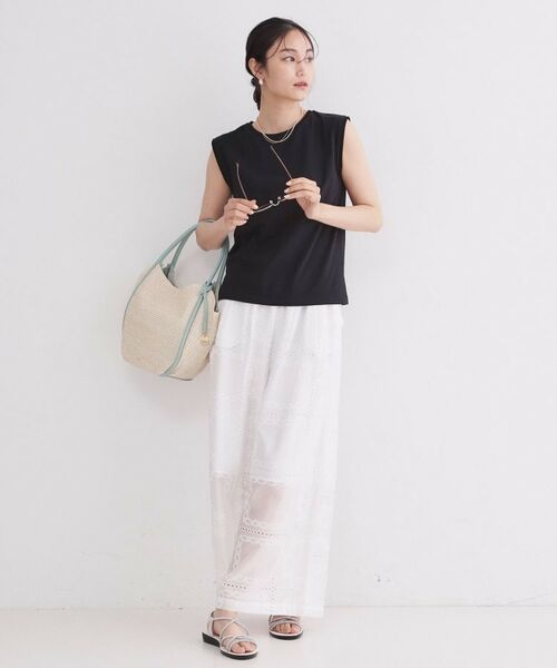 OPAQUE.CLIP / オペーク ドット クリップ カットソー | マルチボーダーアソート ノースリーブTシャツ【洗濯機OK】 | 詳細6