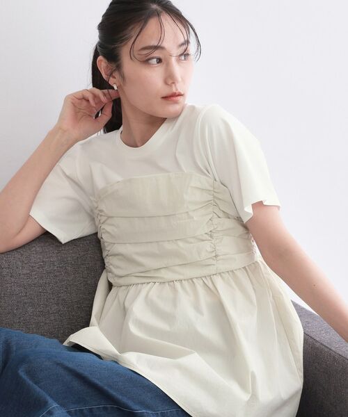 OPAQUE.CLIP / オペーク ドット クリップ カットソー | ビスチェドッキングカットソー【洗濯機OK】（ホワイト(501)）