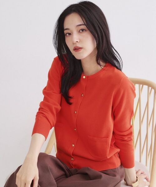 OPAQUE.CLIP / オペーク ドット クリップ カーディガン・ボレロ | ポケットクルーニットカーディガン／オーガニックコットン混【洗濯機OK】 | 詳細1