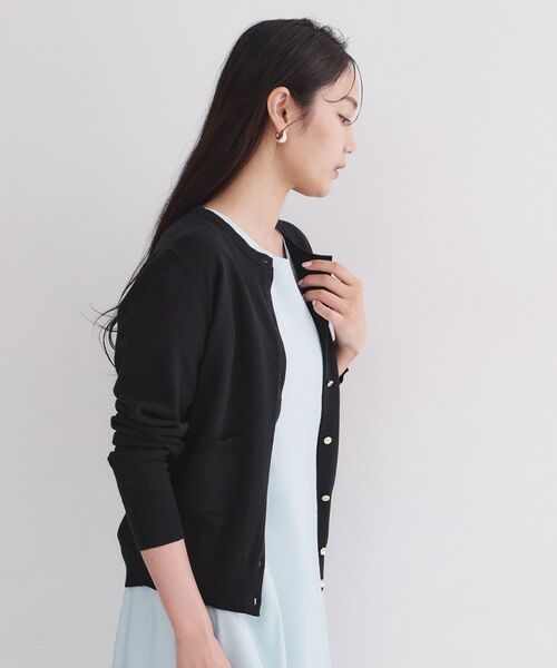 OPAQUE.CLIP / オペーク ドット クリップ カーディガン・ボレロ | ポケットクルーニットカーディガン／オーガニックコットン混【洗濯機OK】 | 詳細17