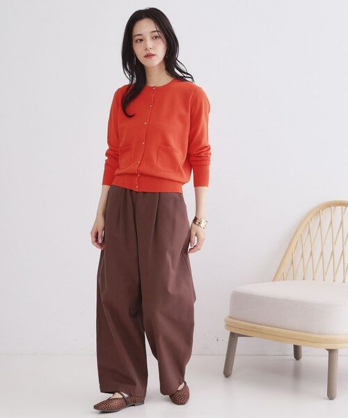 OPAQUE.CLIP / オペーク ドット クリップ カーディガン・ボレロ | ポケットクルーニットカーディガン／オーガニックコットン混【洗濯機OK】 | 詳細3