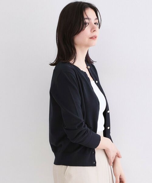 OPAQUE.CLIP / オペーク ドット クリップ カーディガン・ボレロ | ポケットクルーニットカーディガン／オーガニックコットン混【洗濯機OK】 | 詳細5