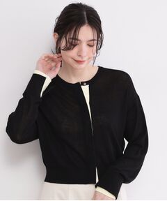 OPAQUE.CLIP / オペーク ドット クリップ カーディガン・ボレロ | 配色スナップニットカーディガン【洗濯機OK】