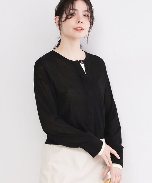 OPAQUE.CLIP / オペーク ドット クリップ カーディガン・ボレロ | 配色スナップニットカーディガン【洗濯機OK】 | 詳細1