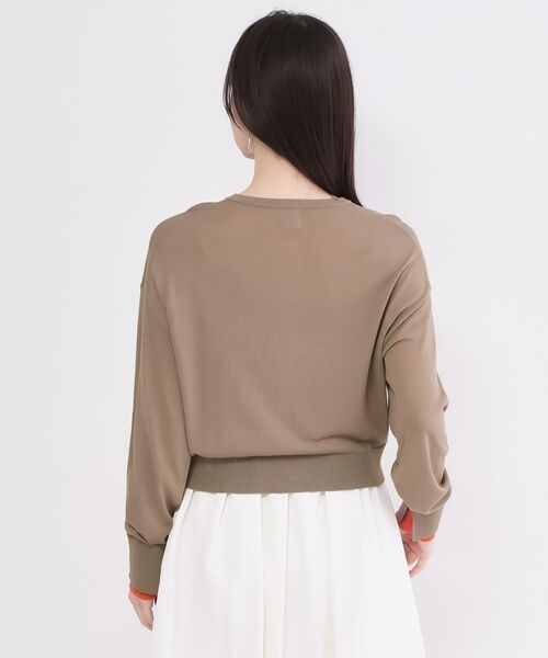 OPAQUE.CLIP / オペーク ドット クリップ カーディガン・ボレロ | 配色スナップニットカーディガン【洗濯機OK】 | 詳細15