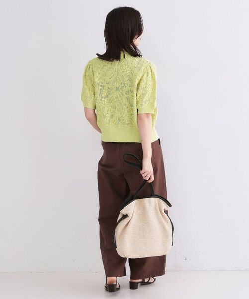 OPAQUE.CLIP / オペーク ドット クリップ カーディガン・ボレロ | 立体レースポロニットカーディガン【洗濯機OK】 | 詳細11