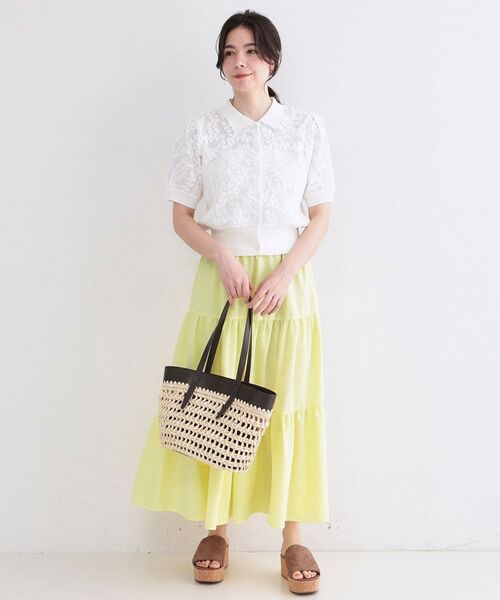 OPAQUE.CLIP / オペーク ドット クリップ カーディガン・ボレロ | 立体レースポロニットカーディガン【洗濯機OK】 | 詳細3