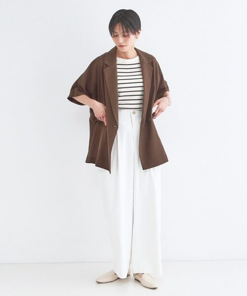 OPAQUE.CLIP / オペーク ドット クリップ テーラードジャケット | リネンライク5分袖テーラードジャケット【洗濯機OK／接触冷感／吸水速乾／防シワ】 | 詳細10