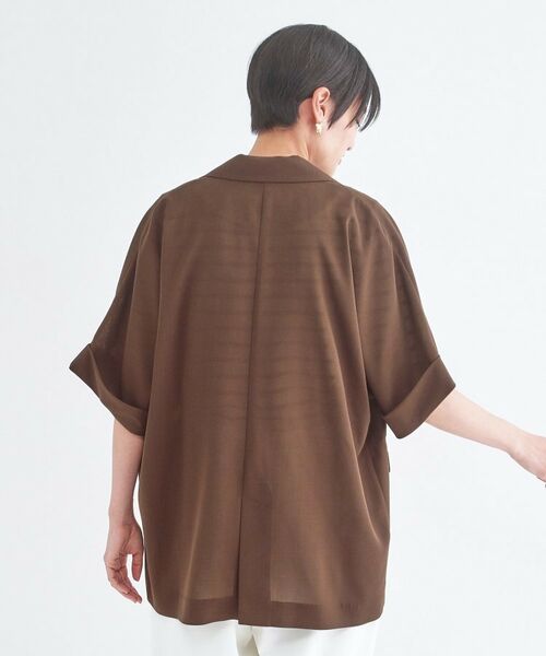 OPAQUE.CLIP / オペーク ドット クリップ テーラードジャケット | リネンライク5分袖テーラードジャケット【洗濯機OK／接触冷感／吸水速乾／防シワ】 | 詳細16