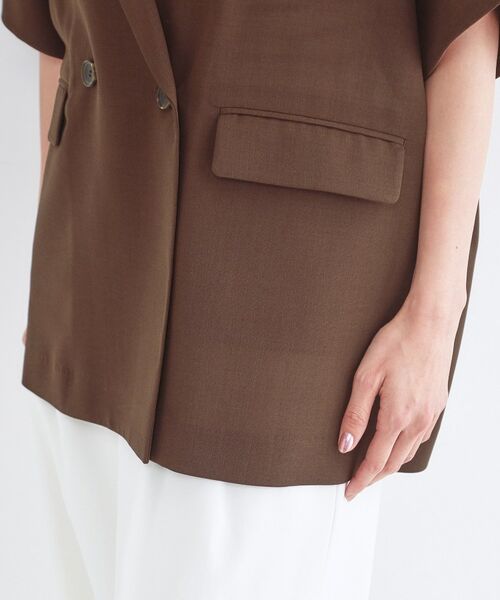 OPAQUE.CLIP / オペーク ドット クリップ テーラードジャケット | リネンライク5分袖テーラードジャケット【洗濯機OK／接触冷感／吸水速乾／防シワ】 | 詳細19