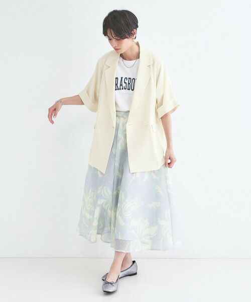 OPAQUE.CLIP / オペーク ドット クリップ テーラードジャケット | リネンライク5分袖テーラードジャケット【洗濯機OK／接触冷感／吸水速乾／防シワ】 | 詳細2