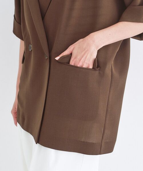 OPAQUE.CLIP / オペーク ドット クリップ テーラードジャケット | リネンライク5分袖テーラードジャケット【洗濯機OK／接触冷感／吸水速乾／防シワ】 | 詳細20