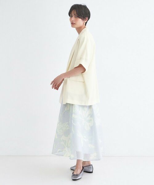 OPAQUE.CLIP / オペーク ドット クリップ テーラードジャケット | リネンライク5分袖テーラードジャケット【洗濯機OK／接触冷感／吸水速乾／防シワ】 | 詳細3