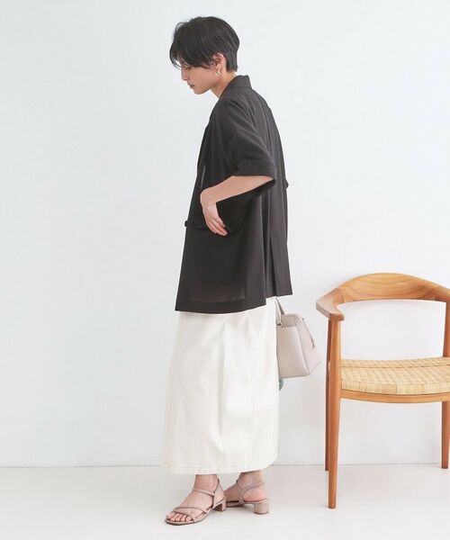 OPAQUE.CLIP / オペーク ドット クリップ テーラードジャケット | リネンライク5分袖テーラードジャケット【洗濯機OK／接触冷感／吸水速乾／防シワ】 | 詳細7